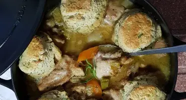 Chicken & Leek Casserole with a Tarragon Scone Topping