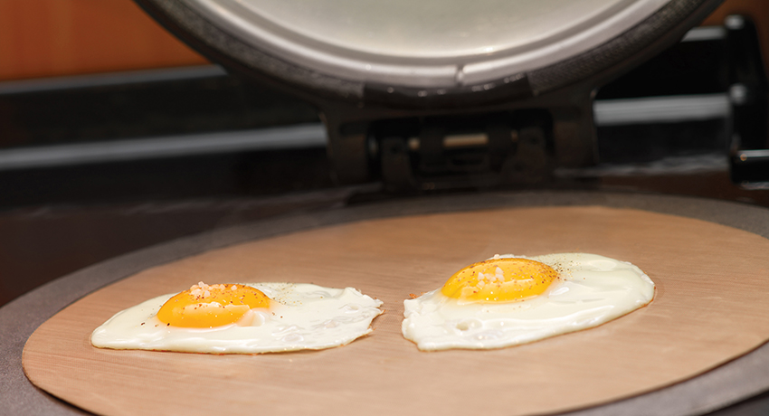 Cook eggs on the AGA hotplate