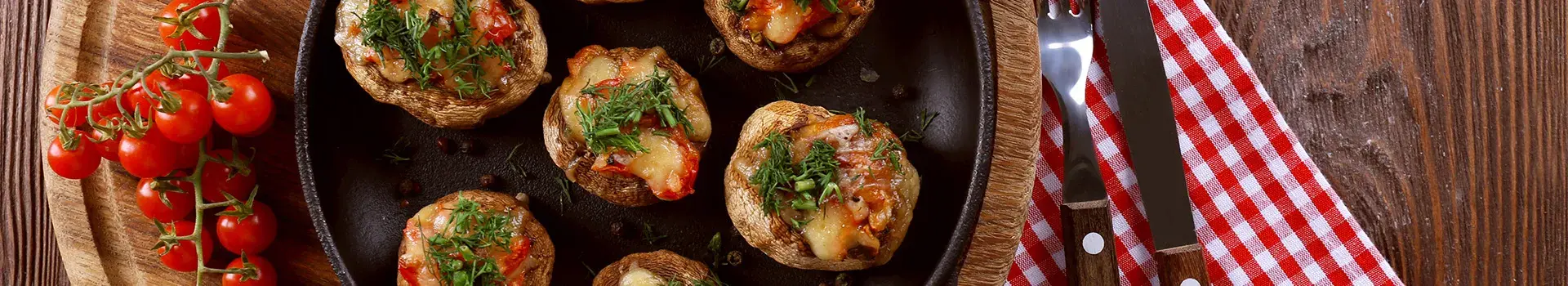 Leek And Red Pepper Stuffed Mushrooms