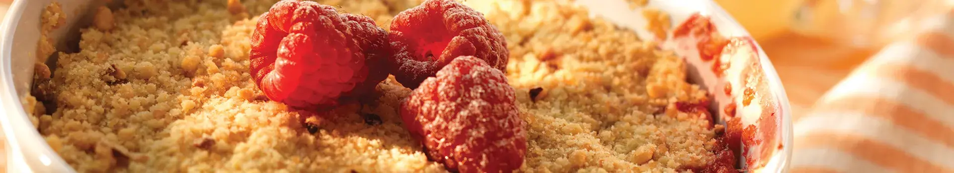 Peach And Raspberry Hazelnut Crumble