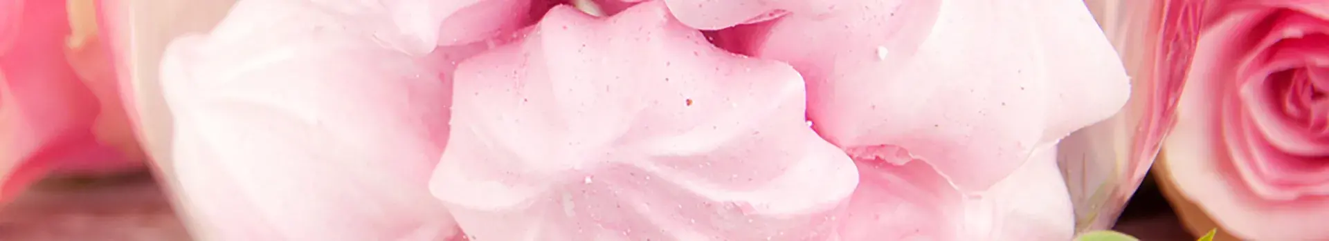 Pink Meringues With Rosewater Cream