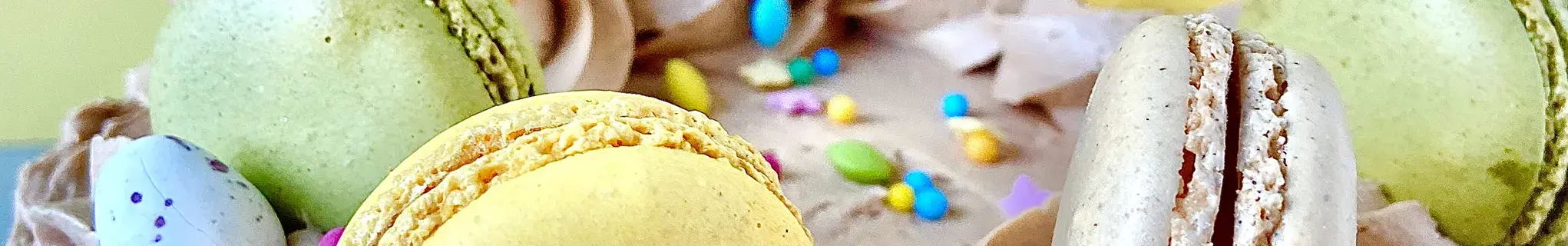 Easter Macaron Cake with Peanut Butter Frosting 