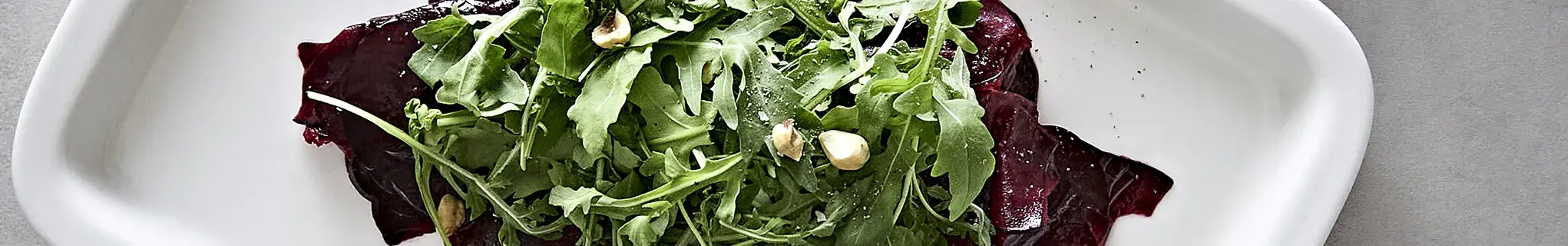 Beetroot Carpaccio with Bitter Leaves and Balsamic Dressing