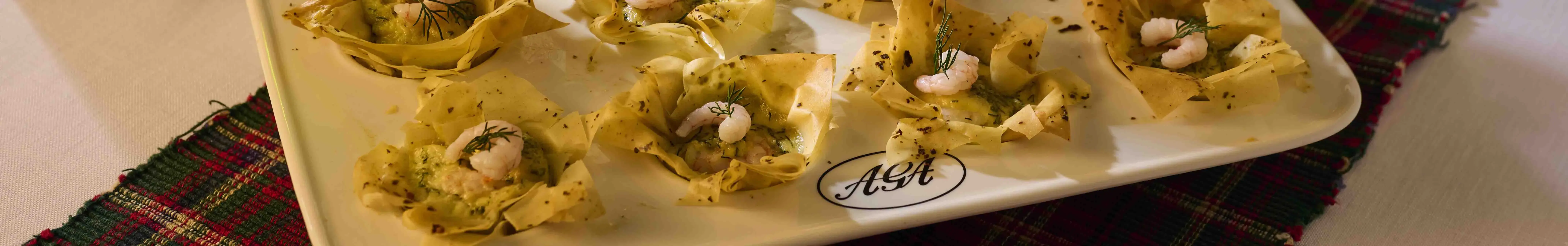 Prawn and Dill Filo Cups