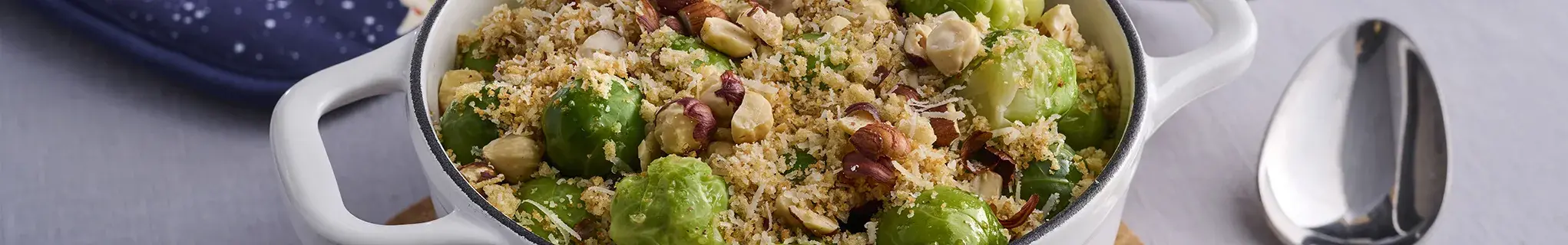 Brussels Sprouts with Hazelnuts and Parmesan Breadcrumbs 