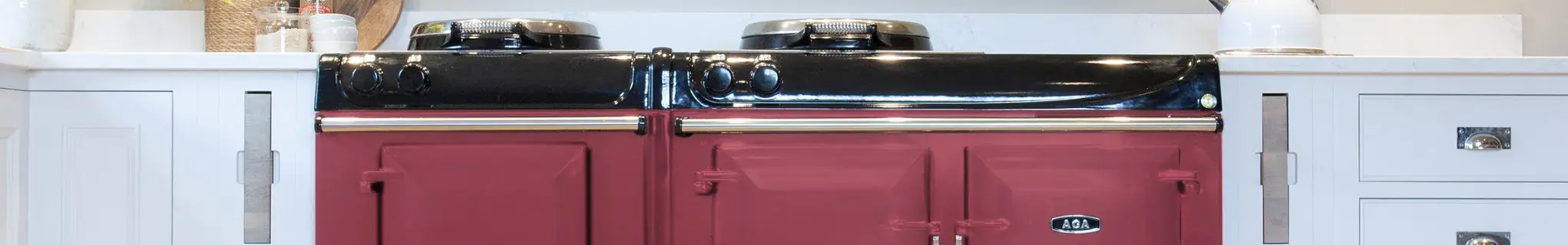AGA Raspberry Cooker with white cupboards