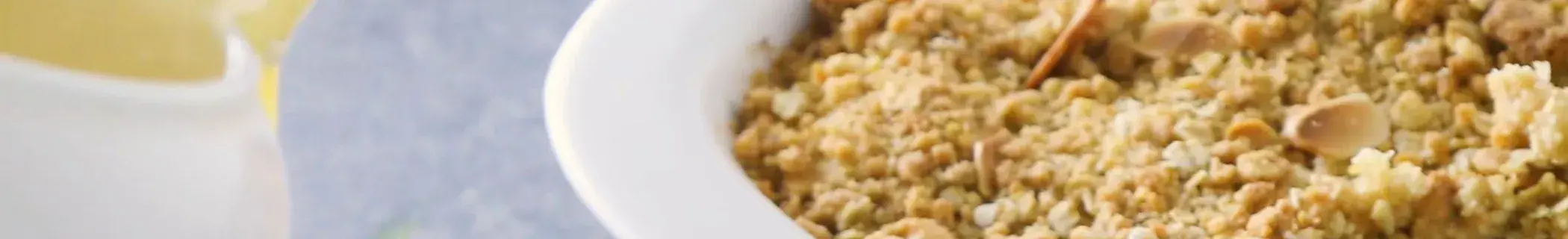 Apple, Oat and Almond crumble with custard