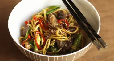 Sesame Beef Stir Fry in a bowl