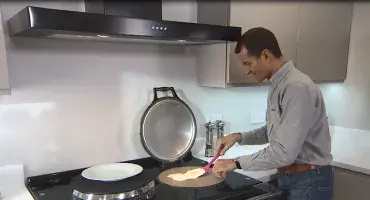 Fry eggs on an AGA cooker