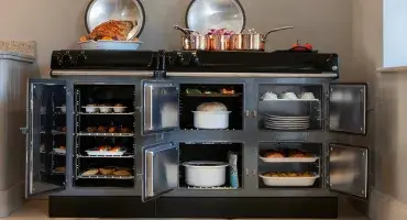 AGA eR3 Series in Slate with open ovens 