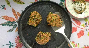 Pea and Courgette Fritters