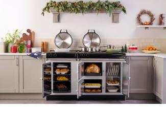 AGA eR3 Series 160 in Pearl Ashes with open doors