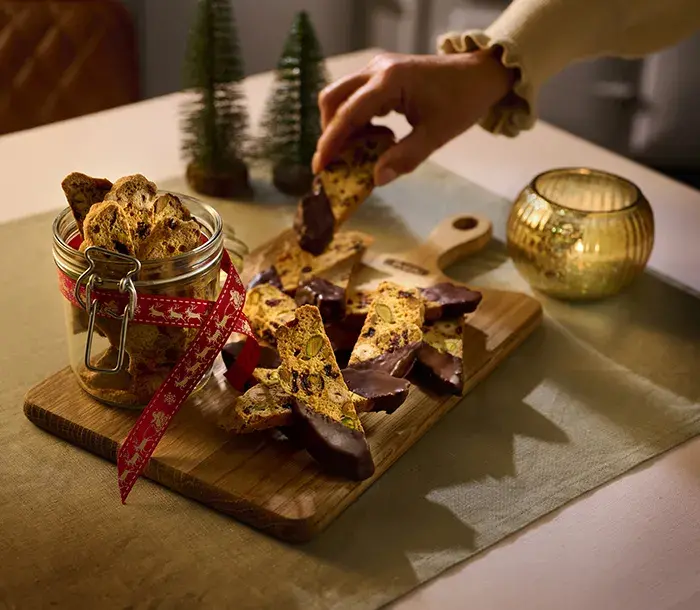Biscotti on an AGA wood board