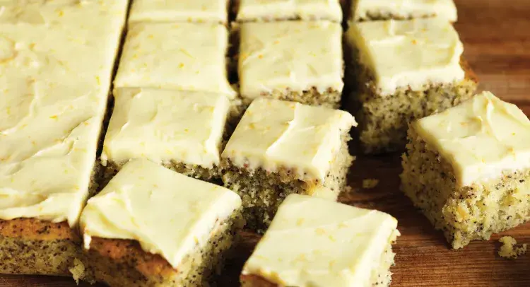 Poppy Seed and Marmalade Traybake