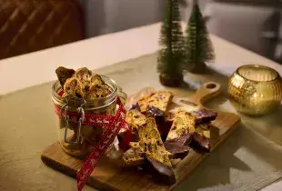Chocolate Dipped Cranberry and Pistachio Biscotti 